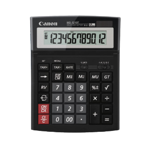 CANON WS-1210T CALCOLATRICE DA TAVOLO 12 CIFRE ALIMENTAZIONE SOLARE/BATTERIA COLORE GRIGIO